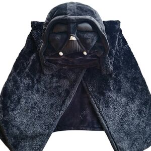 Star Wars Darth Vader Hooded Black Plush Wrap Blanket Gift, OS